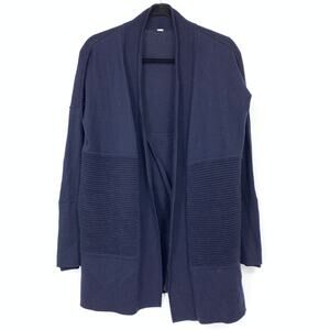 Lululemon Womens Navy Blue Open Front Cardigan Sweater Knit Long Sleeve Size M/L